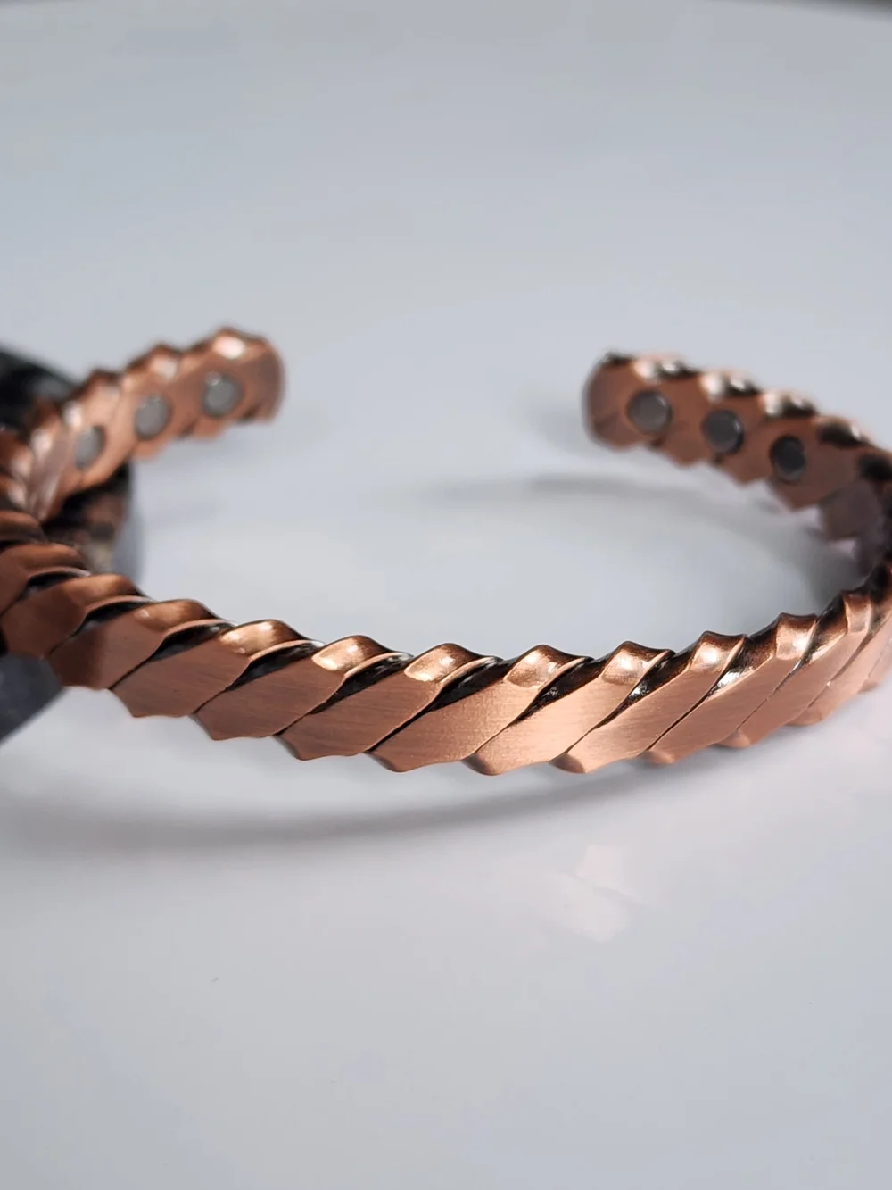 Pure Copper Magnetic Cuff Bracelet – 6 Magnets – 10mm Wide Adjustable Unisex
